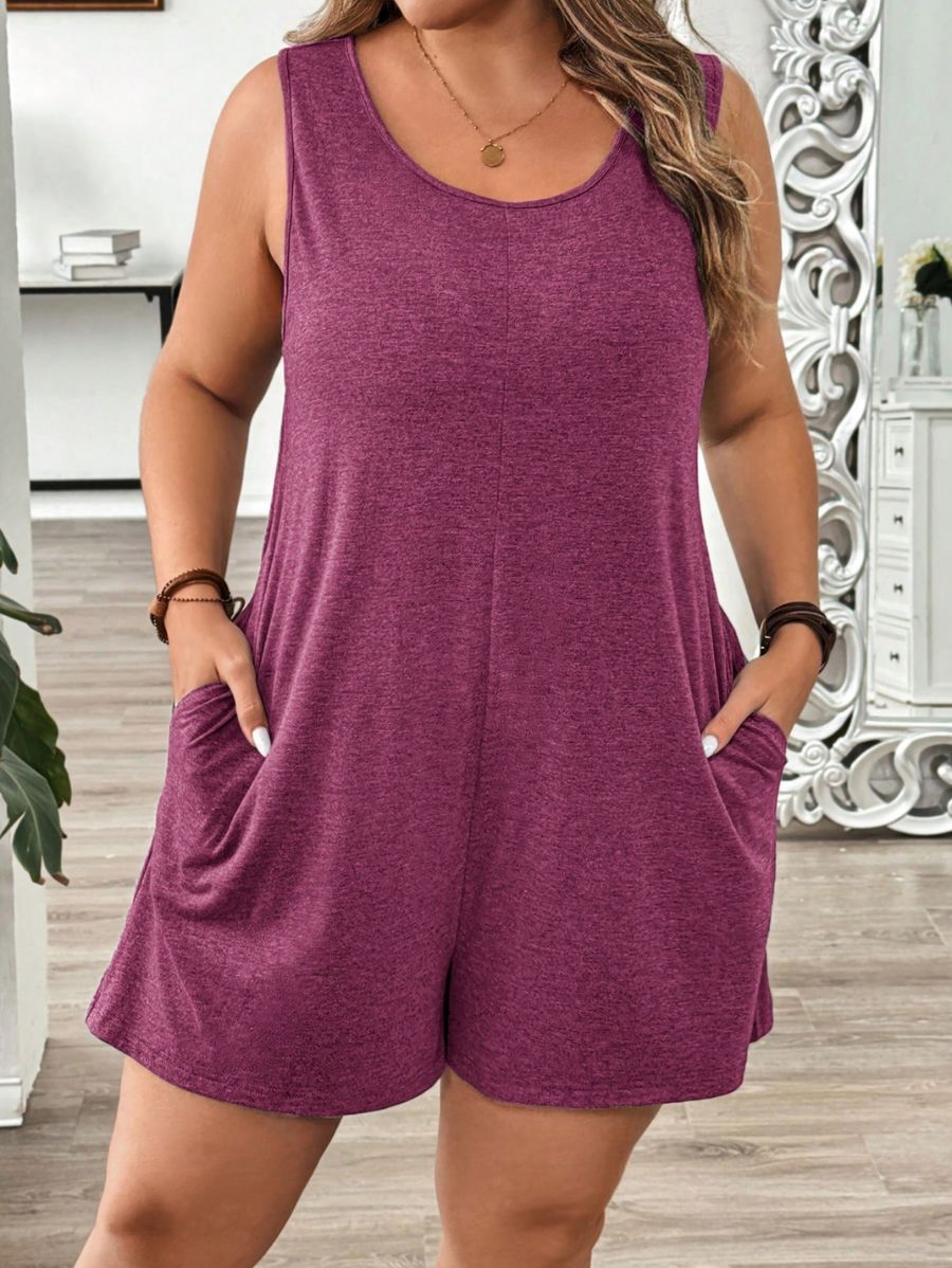 ENTERITO SIN MANGAS CORTO Enterito Plus SIze 07 Florebele Violeta 0XL