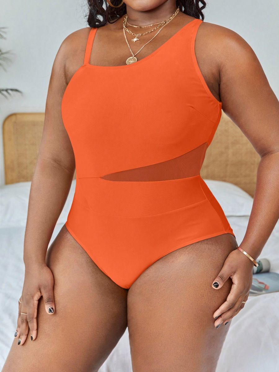 ENTERIZA CON DETALLE DE TRANSPARENCIA Enteriza Plus Size 04 Florebele