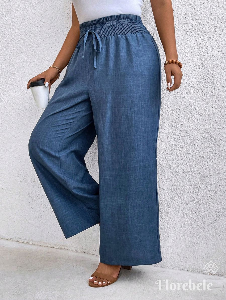 PANTALÓN CON CINTURA ELÁSTICA Pantalón Plus Size 09 Florebele