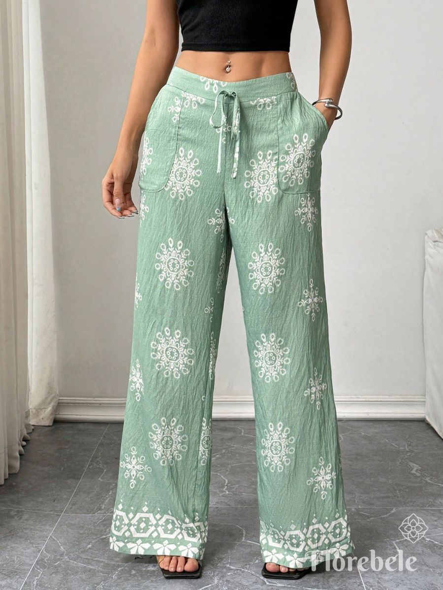 PANTALÓN CON ESTAMPADO HOLGADO Pantalón 16 Florebele