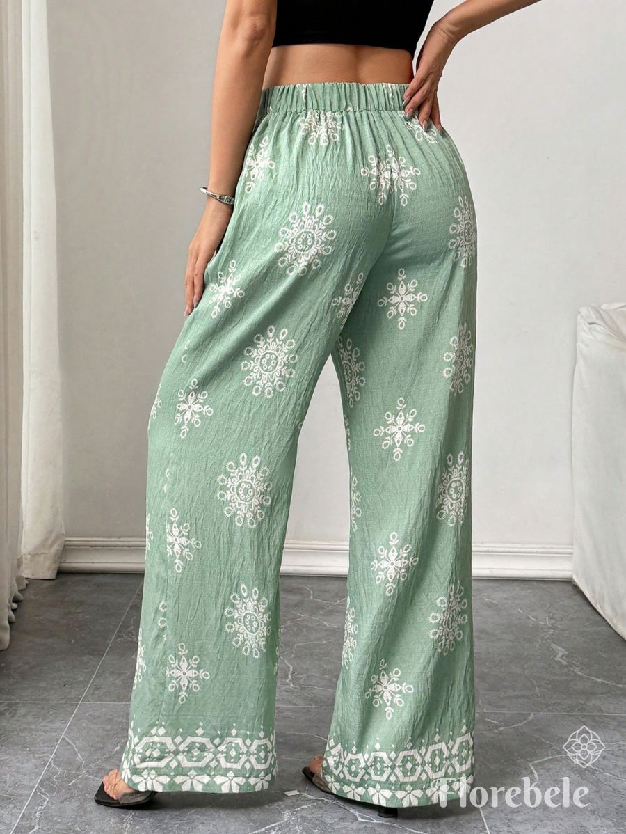 PANTALÓN CON ESTAMPADO HOLGADO Pantalón 16 Florebele