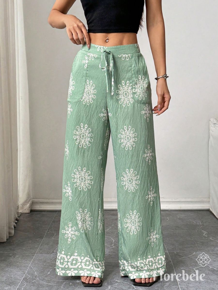 PANTALÓN CON ESTAMPADO HOLGADO Pantalón 16 Florebele