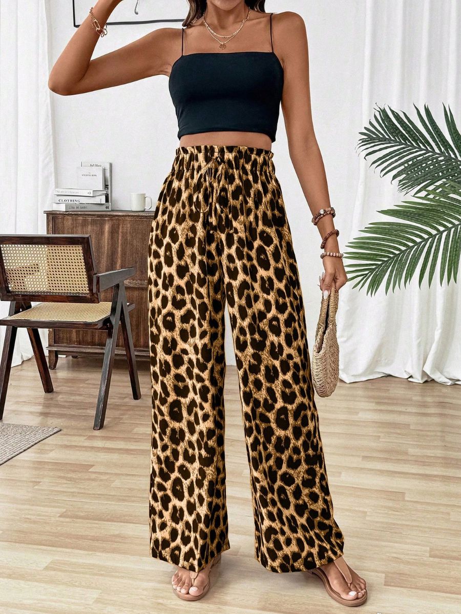 PANTALÓN CON ESTAMPADO LEOPARDO Pantalón 24 Florebele
