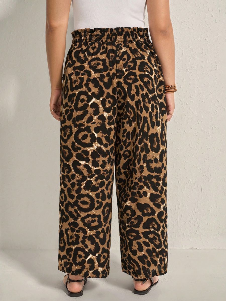 PANTALÓN CON ESTAMPADO LEOPARDO Pantalón Plus Size 10 Florebele