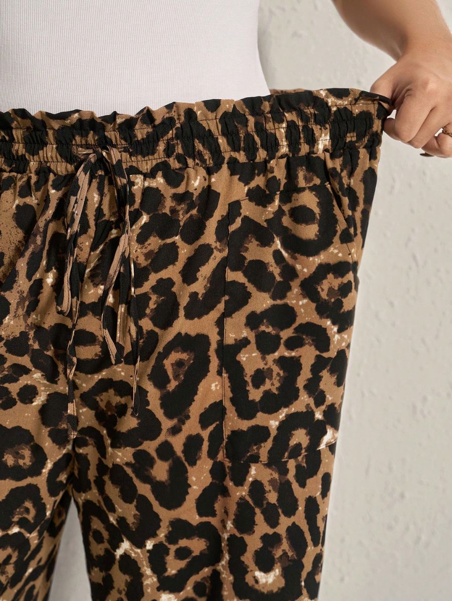 PANTALÓN CON ESTAMPADO LEOPARDO Pantalón Plus Size 10 Florebele