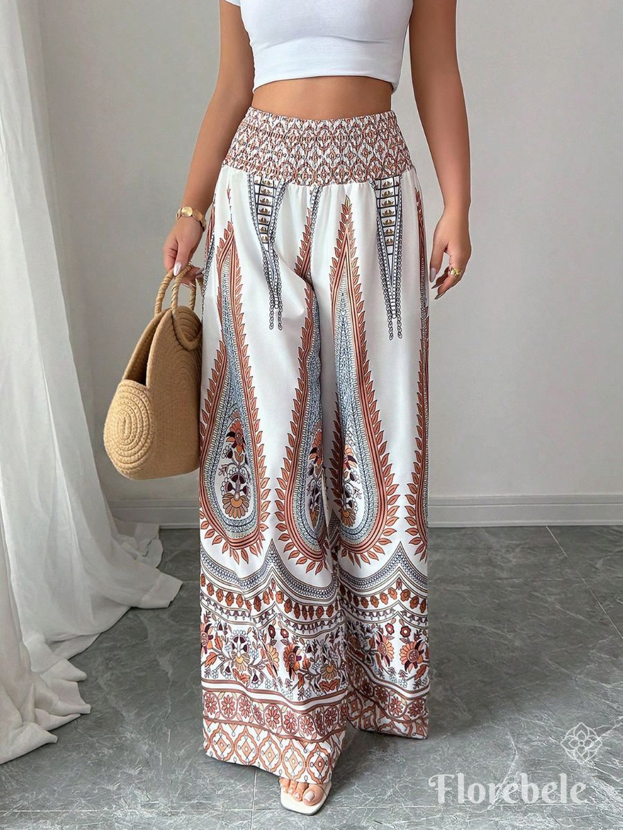 PANTALÓN DE CINTURA ALTA ESTAMPADO Pantalón 14 Florebele