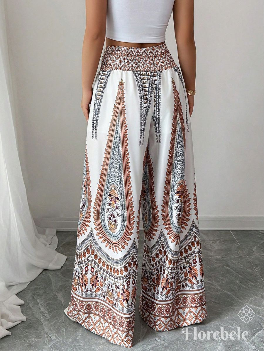PANTALÓN DE CINTURA ALTA ESTAMPADO Pantalón 14 Florebele