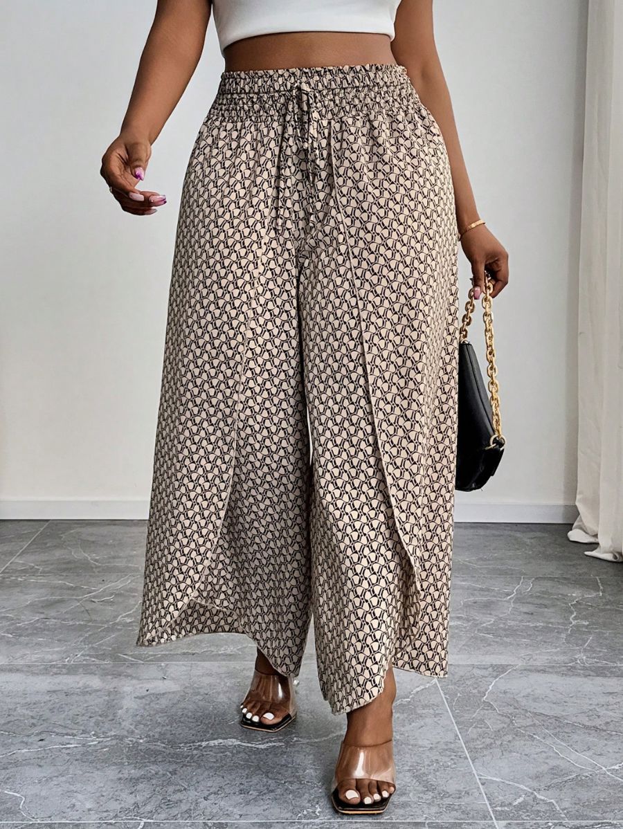 PANTALÓN ESTAMPADO CON CINTURA ELÁSTICA Pantalón Plus Size 15 Florebele