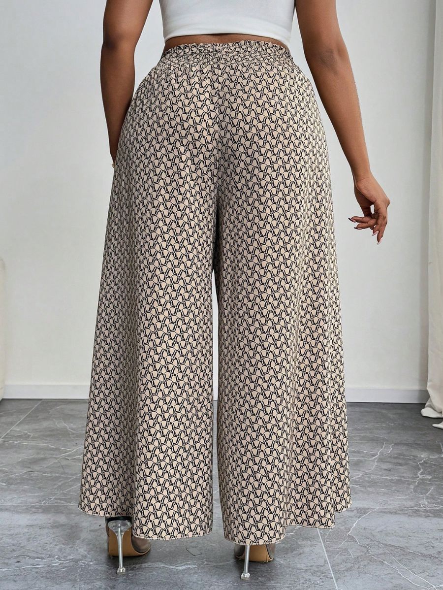 PANTALÓN ESTAMPADO CON CINTURA ELÁSTICA Pantalón Plus Size 15 Florebele