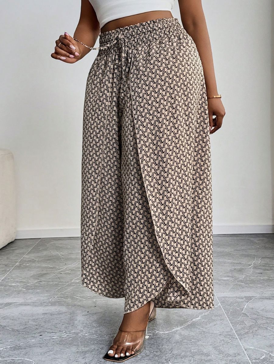 PANTALÓN ESTAMPADO CON CINTURA ELÁSTICA Pantalón Plus Size 15 Florebele
