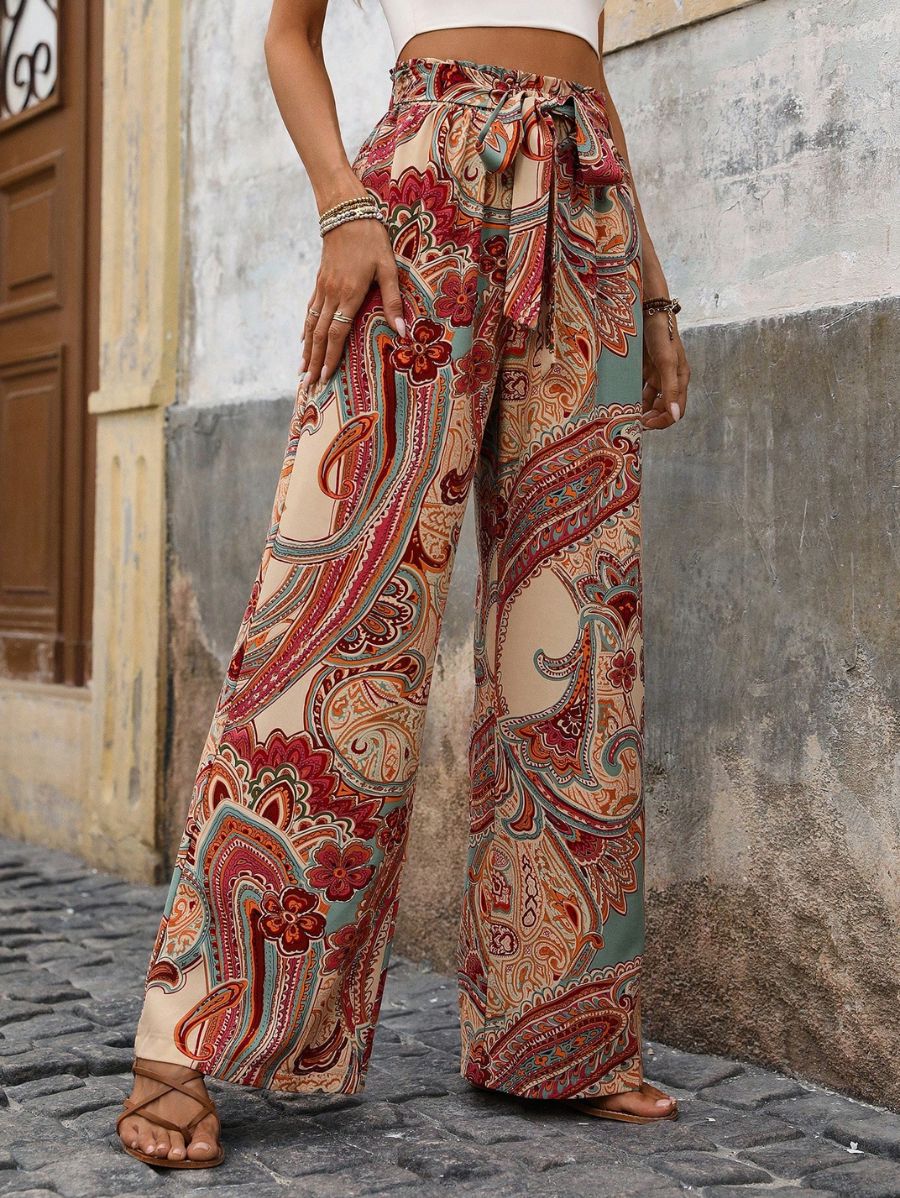 PANTALÓN ESTAMPADO CON LAZO Pantalón 29 Florebele
