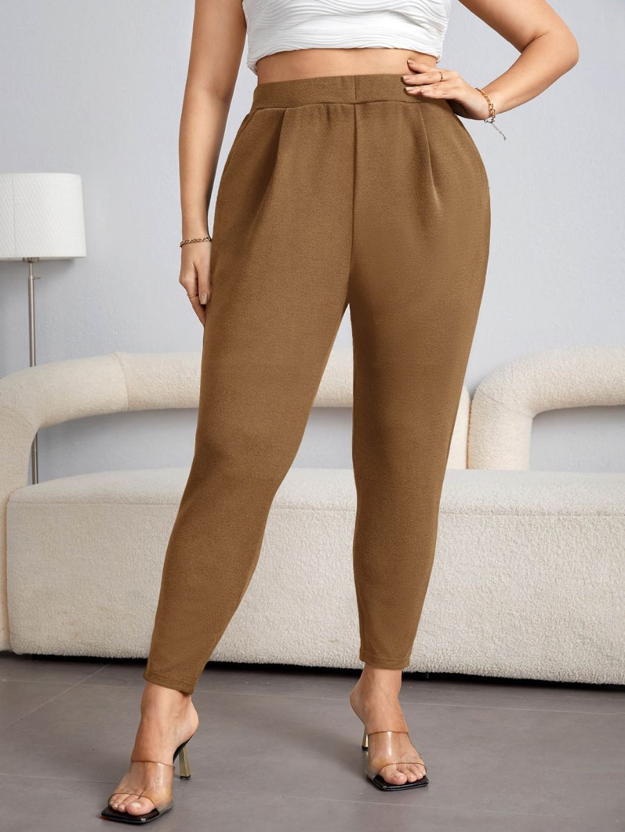 PANTALÓN UNICOLOR CON BOLSILLOS Pantalón Plus Size 05 Florebele