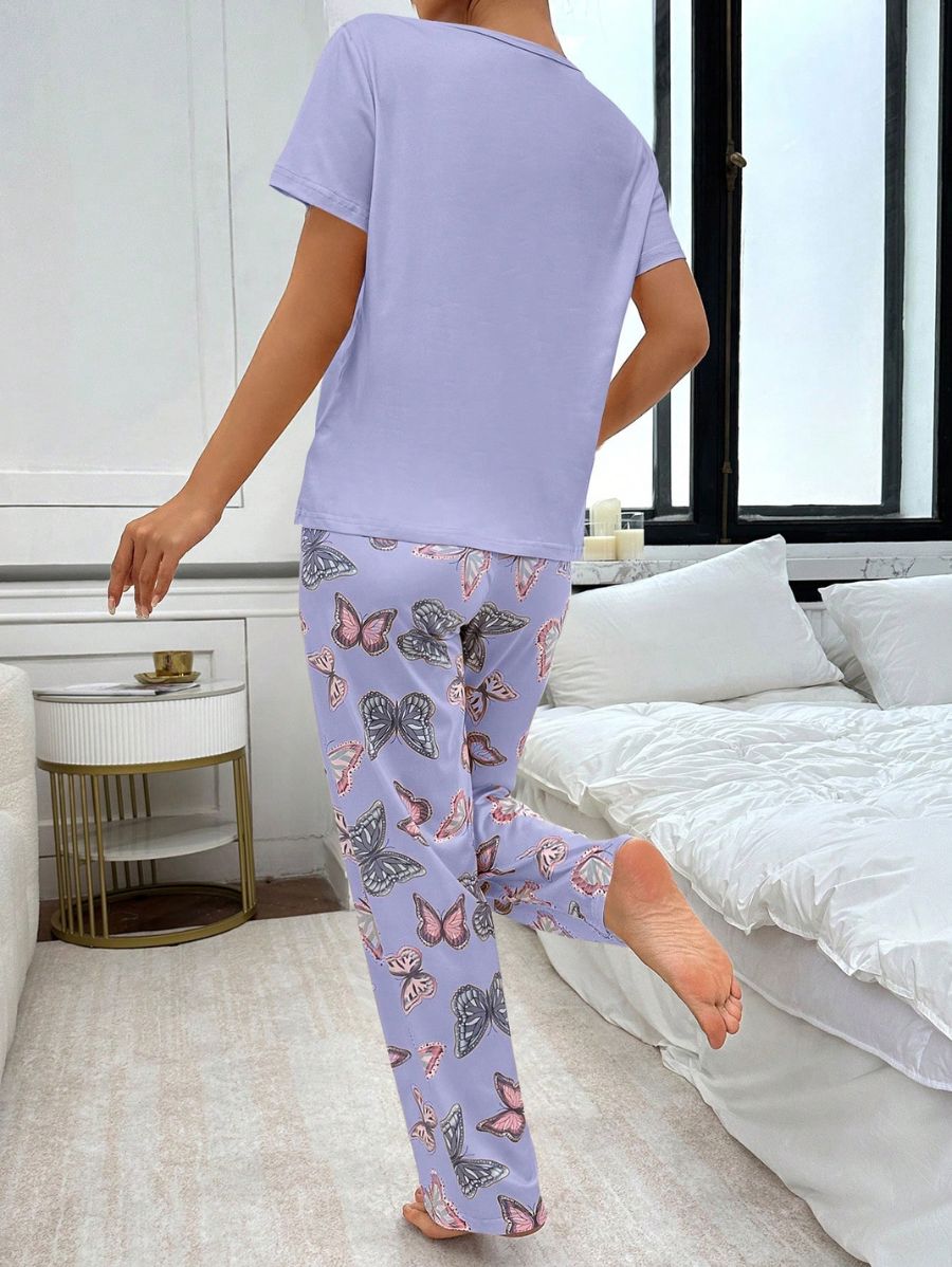 PIJAMA CON ESTAMPADO DE MARIPOSAS Pijama 05 Florebele