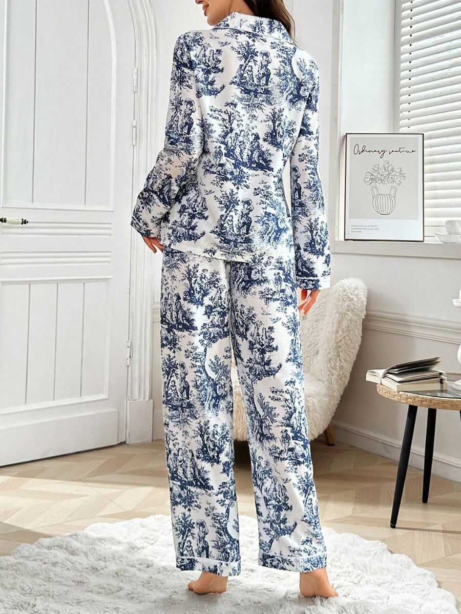 PIJAMA MANGA LARGA CON ESTAMPADO AZUL Pijama 02 Florebele