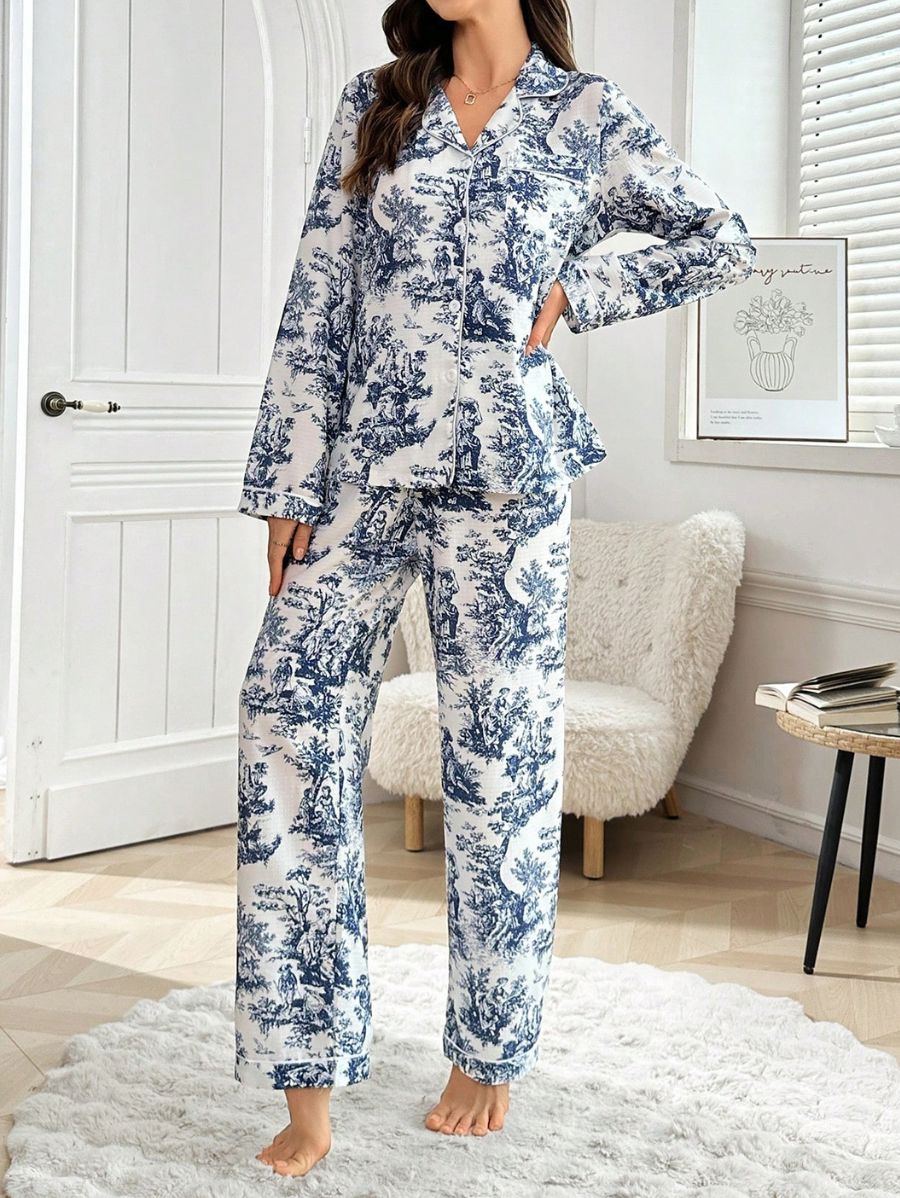 PIJAMA MANGA LARGA CON ESTAMPADO AZUL Pijama 02 Florebele S