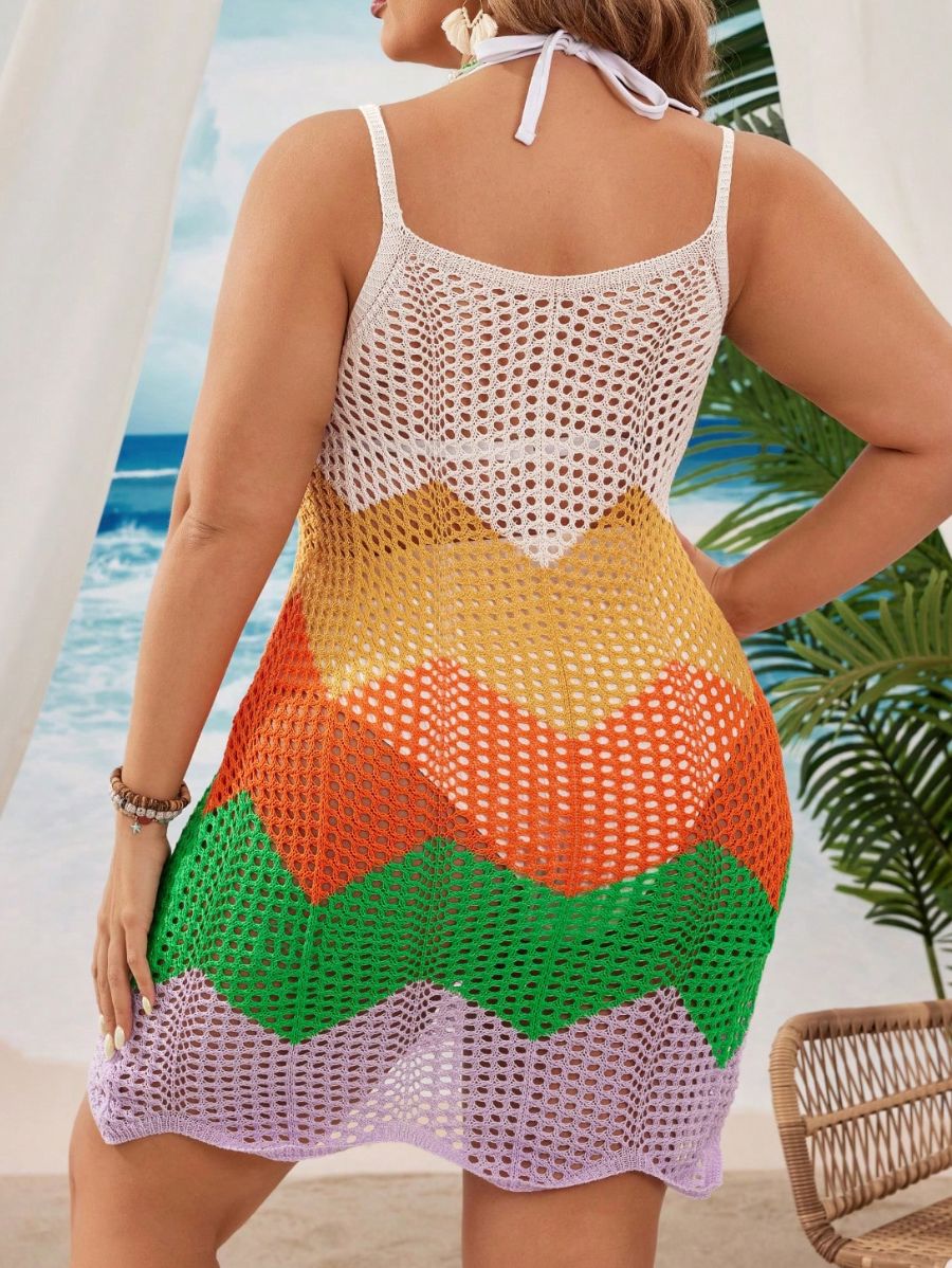 SALIDA DE PLAYA CON BLOQUES DE COLOR Salida de Playa Plus Size 07 Florebele