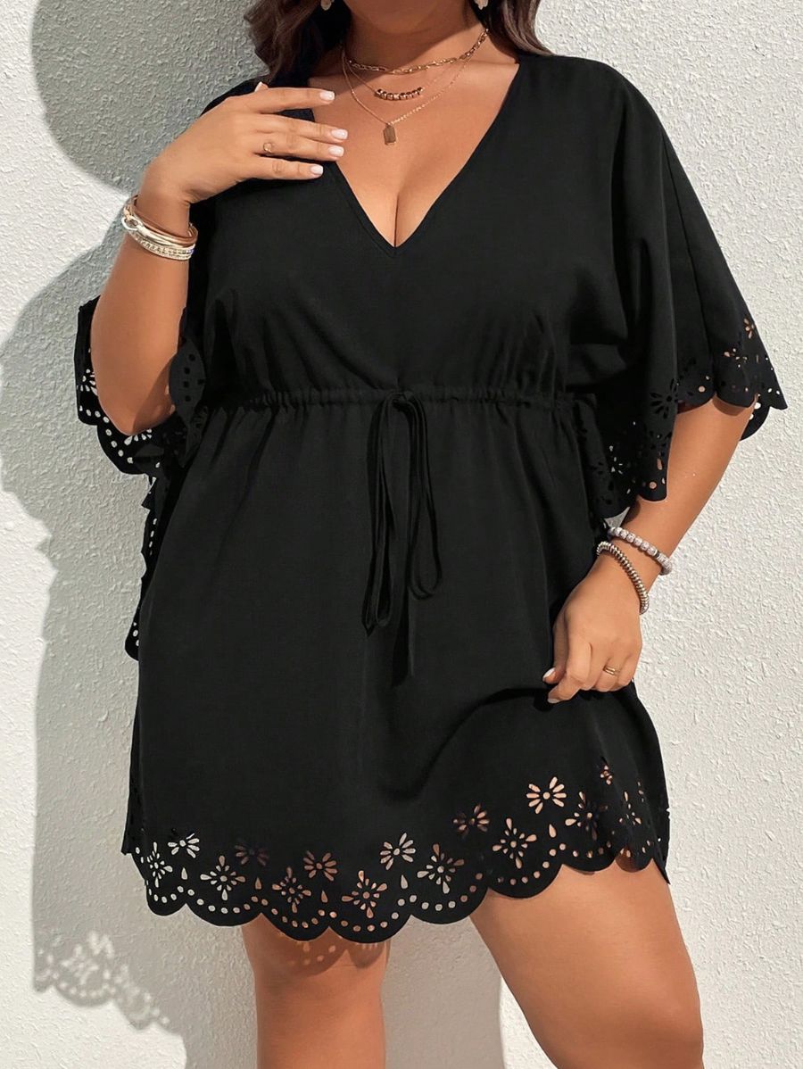 SALIDA DE PLAYA CON CINTURA AJUSTABLE Salida de Playa Plus Size 14 Florebele