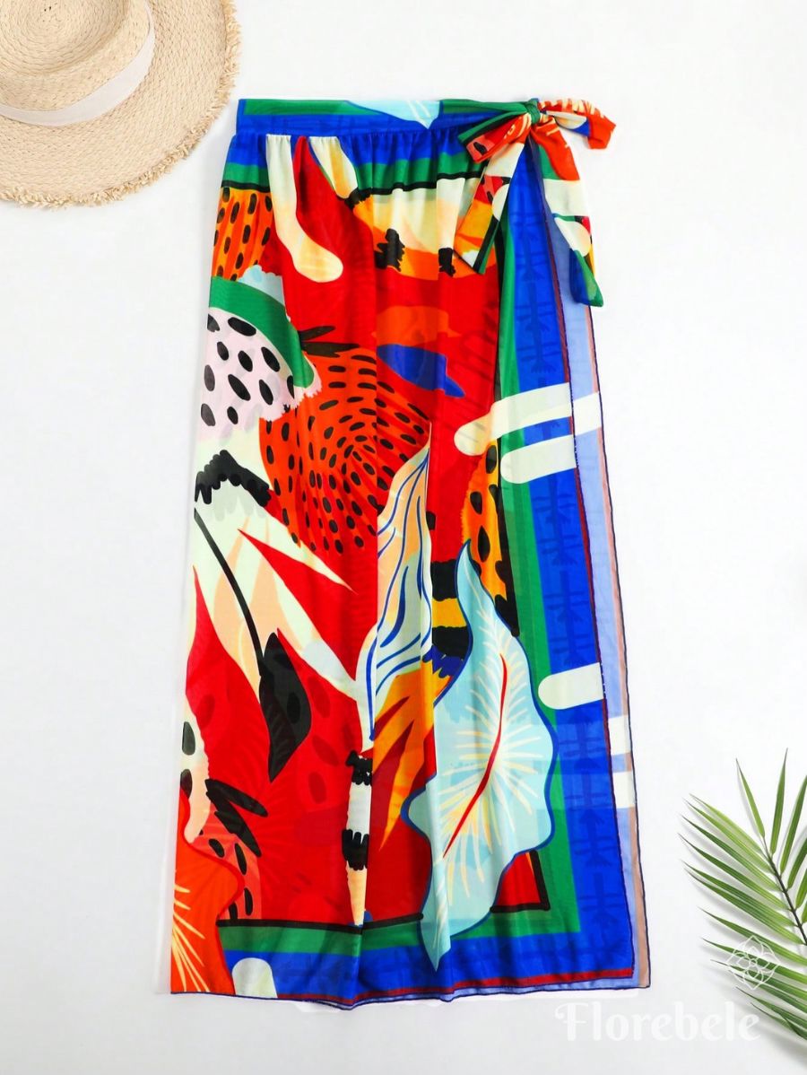 SALIDA DE PLAYA CON NUDO LATERAL ESTAMPADO Salida de Playa 24 Florebele