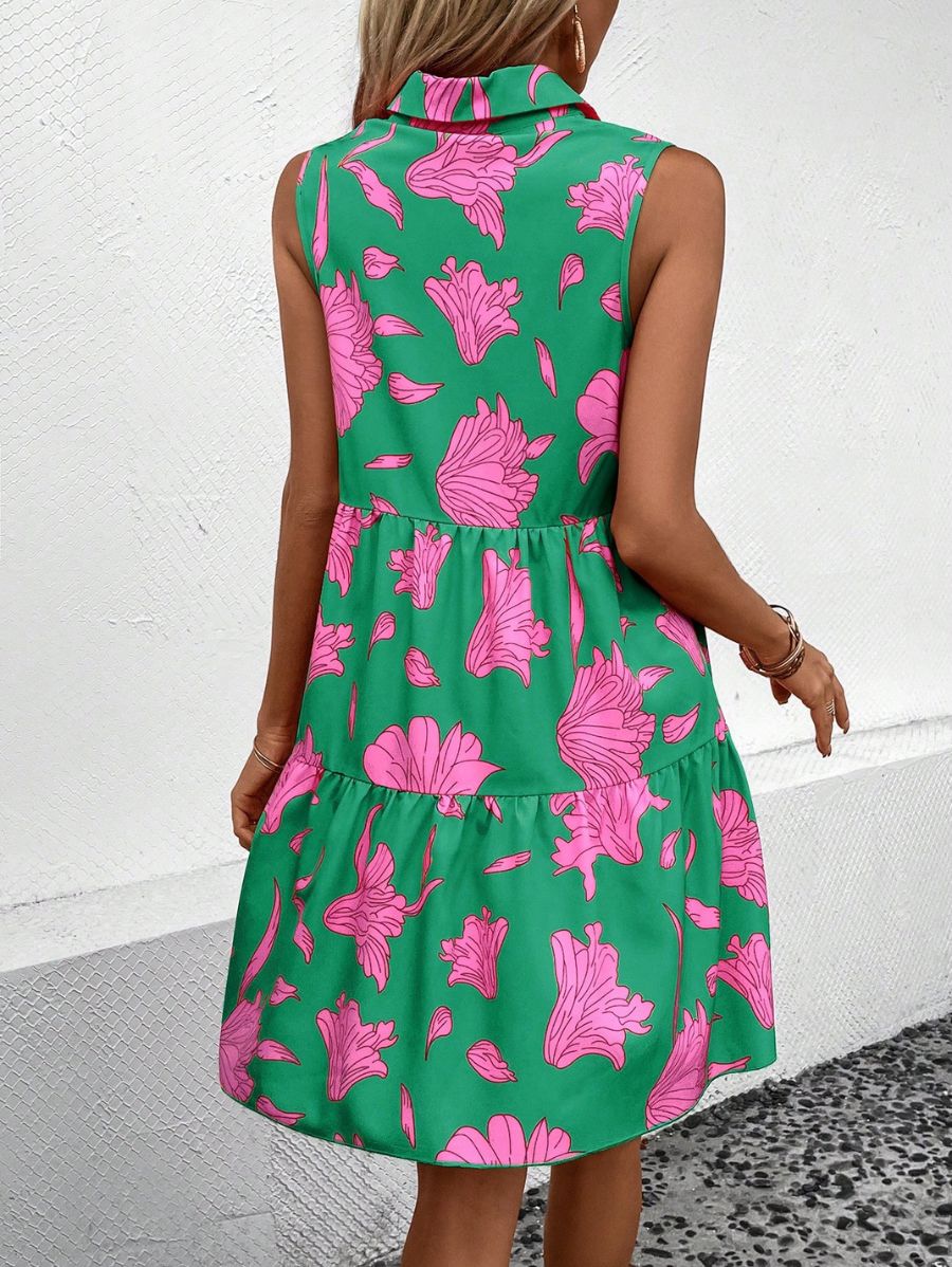 VESTIDO CON BOTONES Y ESTAMPADO FLORAL Vestido 47 Florebele