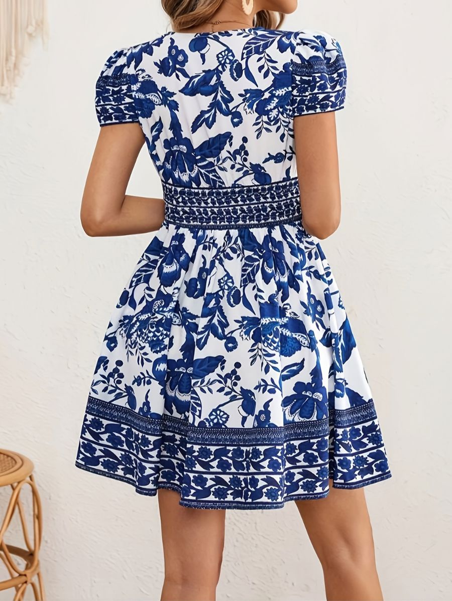 VESTIDO CON ESCOTE EN V PROFUNDO ESTAMPADO Vestido 37 Florebele