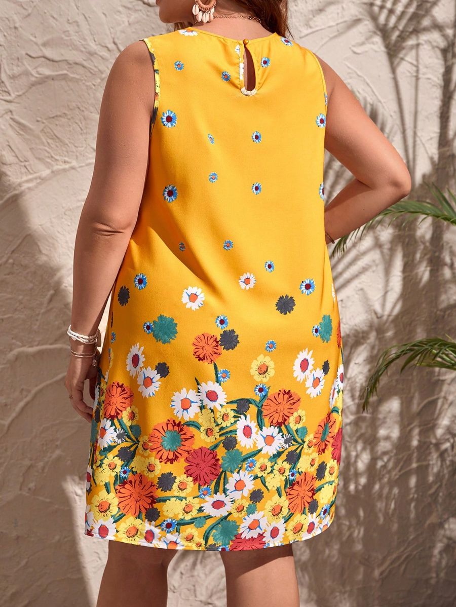 VESTIDO FLORAL CON CORTE HOLGADO Vestido Plus Size 04 Florebele