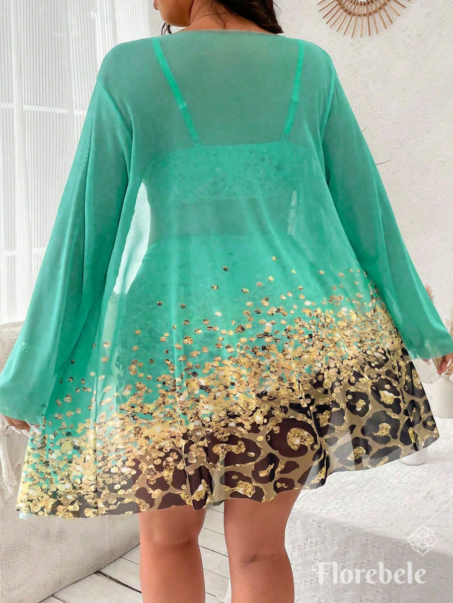 BIKINI CON SALIDA DE PLAYA Y ESTAMPADO