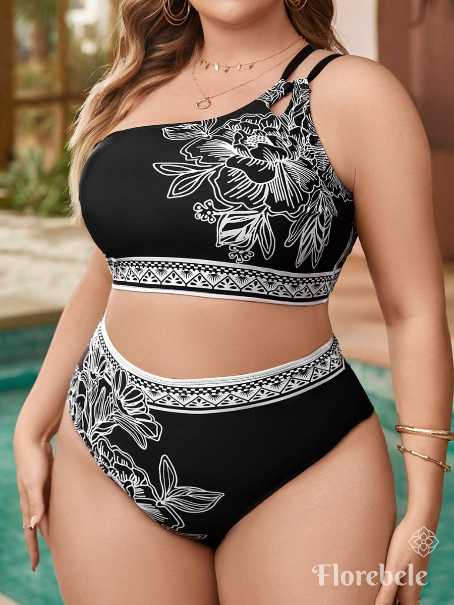 BIKINI DE UN HOMBRO CON ESTAMPADO FLORAL