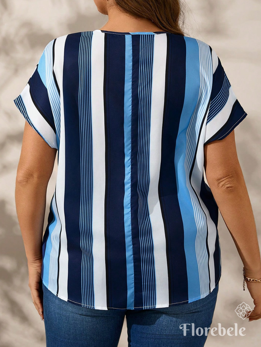 BLUSA A RAYAS MANGA CORTA