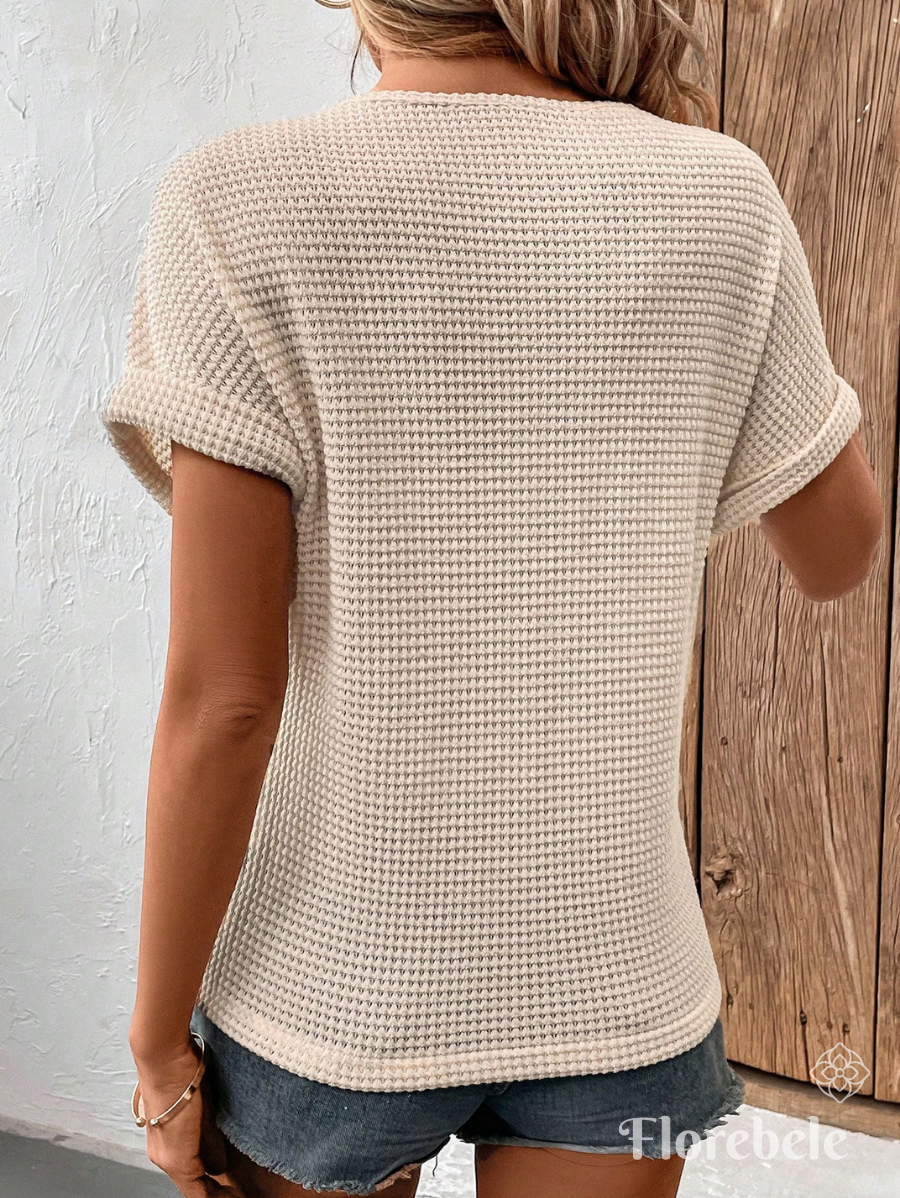 BLUSA MANGA CORTA CON BORDADO