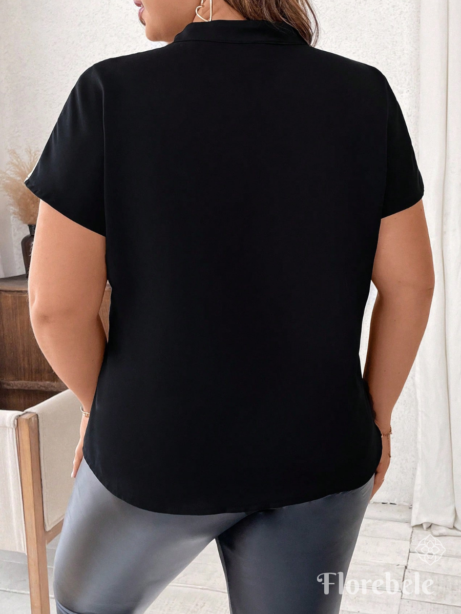 BLUSA MANGA CORTA ESTAMPADO GEOMÉTRICO