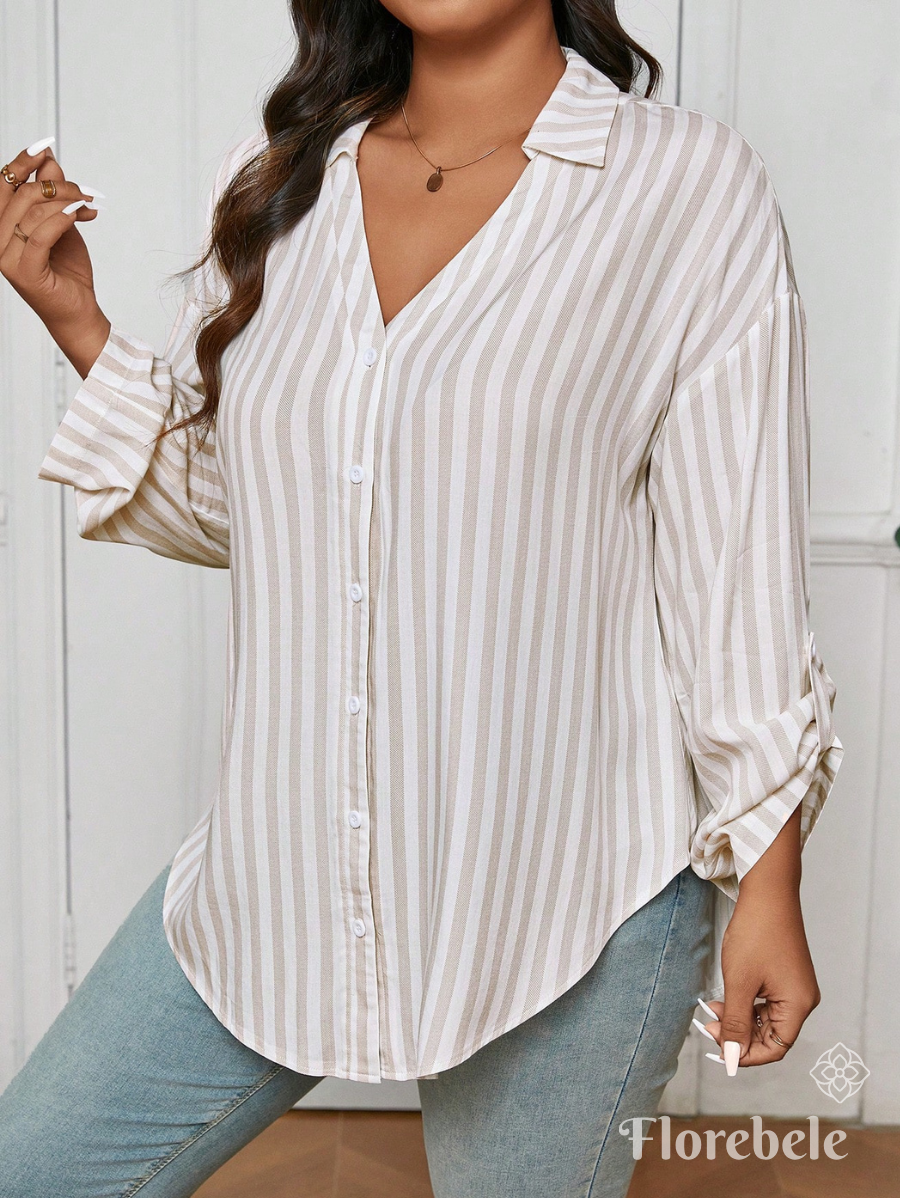 CAMISA A RAYAS CON ESCOTE EN V