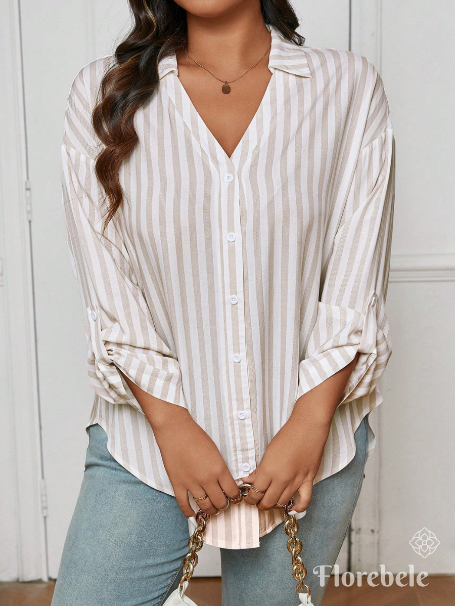 CAMISA A RAYAS CON ESCOTE EN V