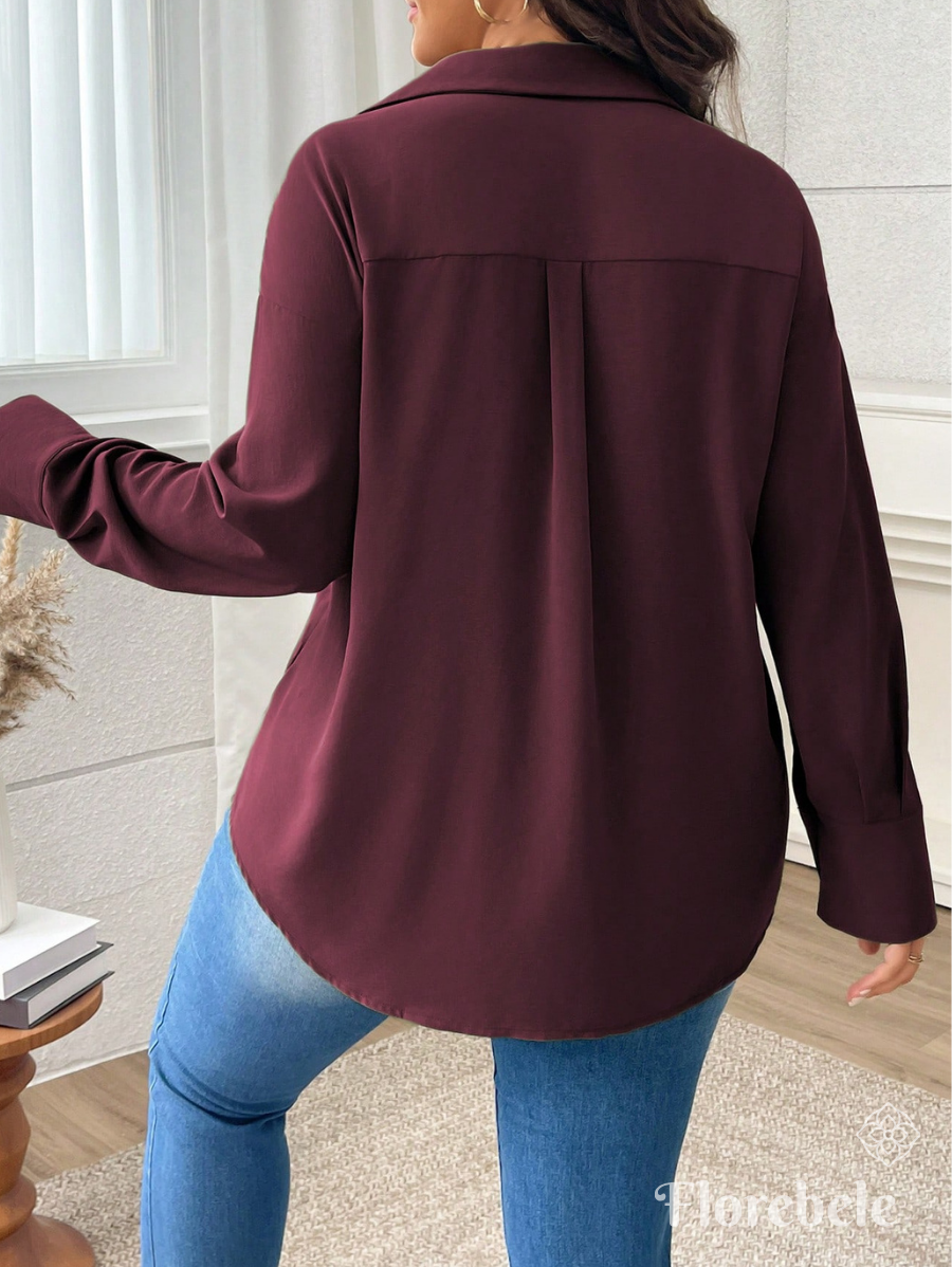 CAMISA UNICOLOR CON ESCOTE EN V