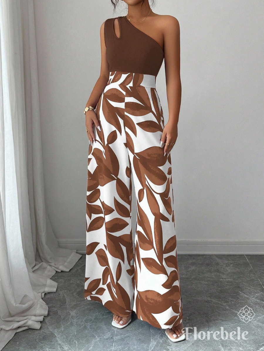 ENTERITO DE UN HOMBRO CON ESTAMPADO DE HOJAS