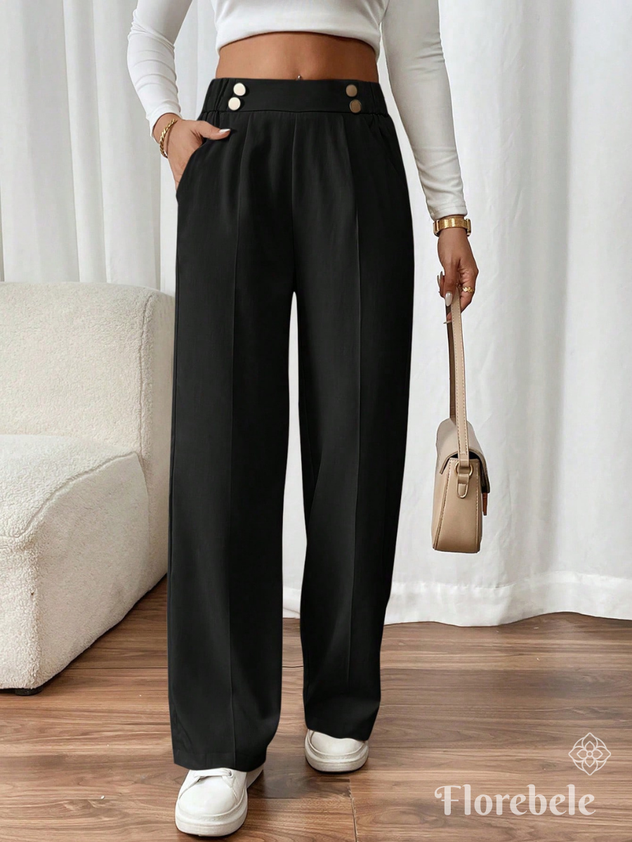 PANTALÓN CON BOTONES DORADOS