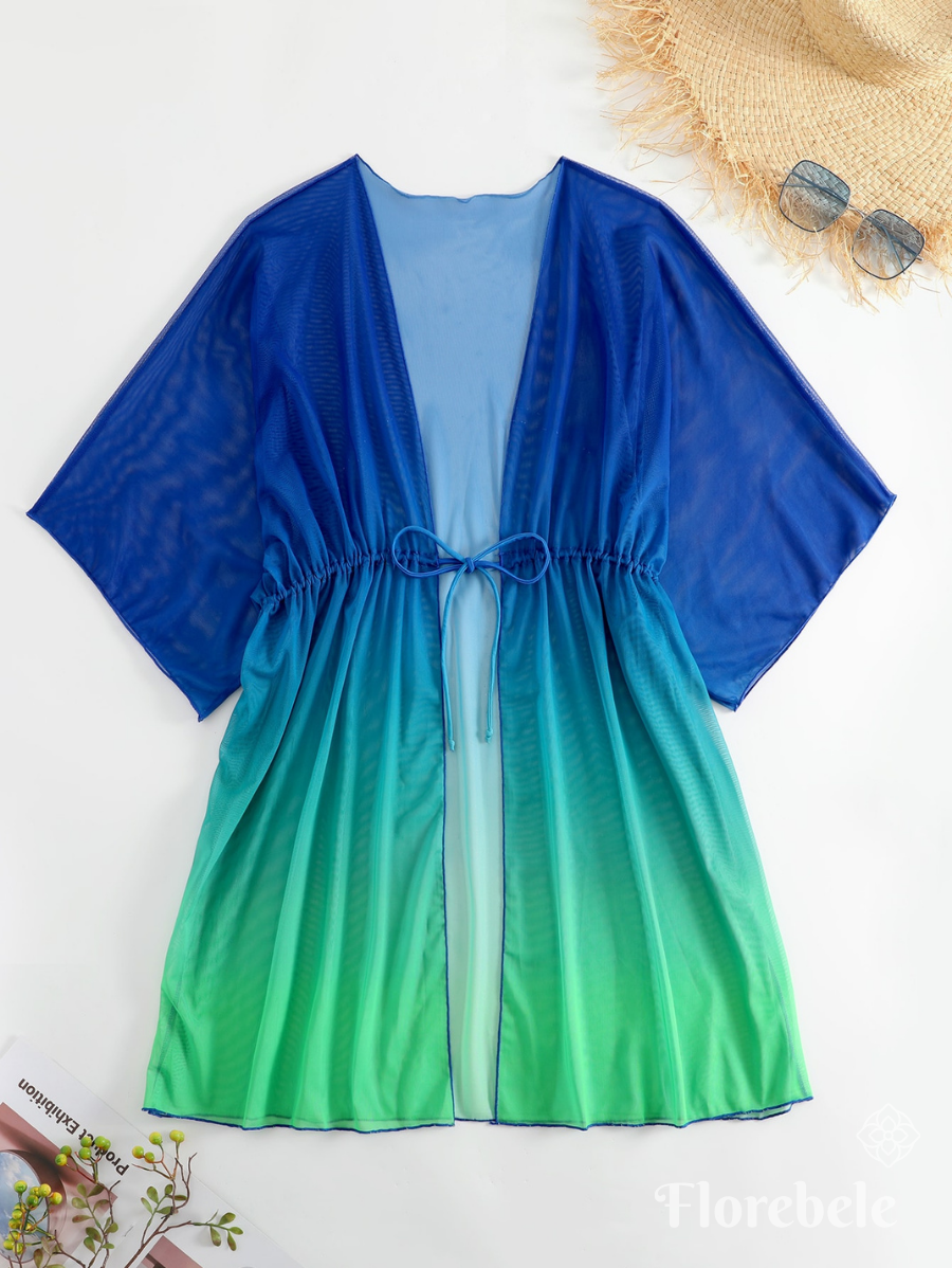 SALIDA DE PLAYA CON AJUSTE DE CINTURA DOS TONOS