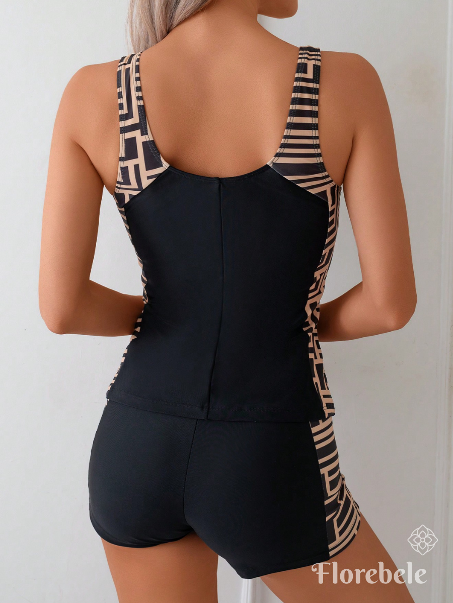 TANKINI CON DETALLE GEOMÉTRICO