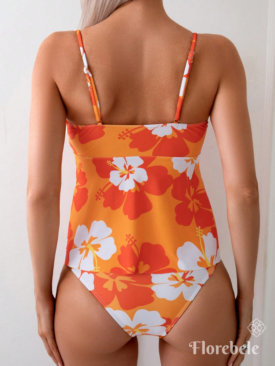 TANKINI CON ESTAMPADO FLORAL Y TIRANTES