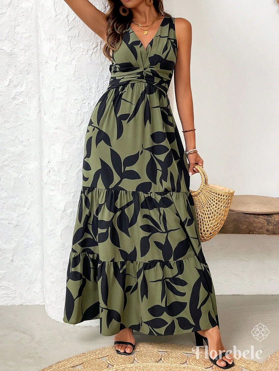 VESTIDO CON ESTAMPADO DE PLANTAS