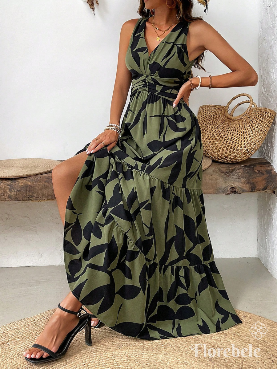 VESTIDO CON ESTAMPADO DE PLANTAS