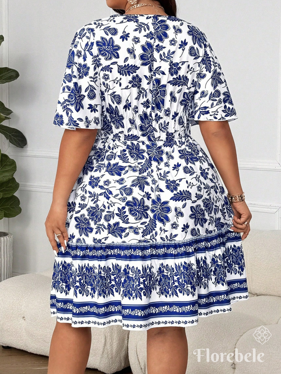 VESTIDO CON ESTAMPADO FLORAL Y ESCOTE EN V