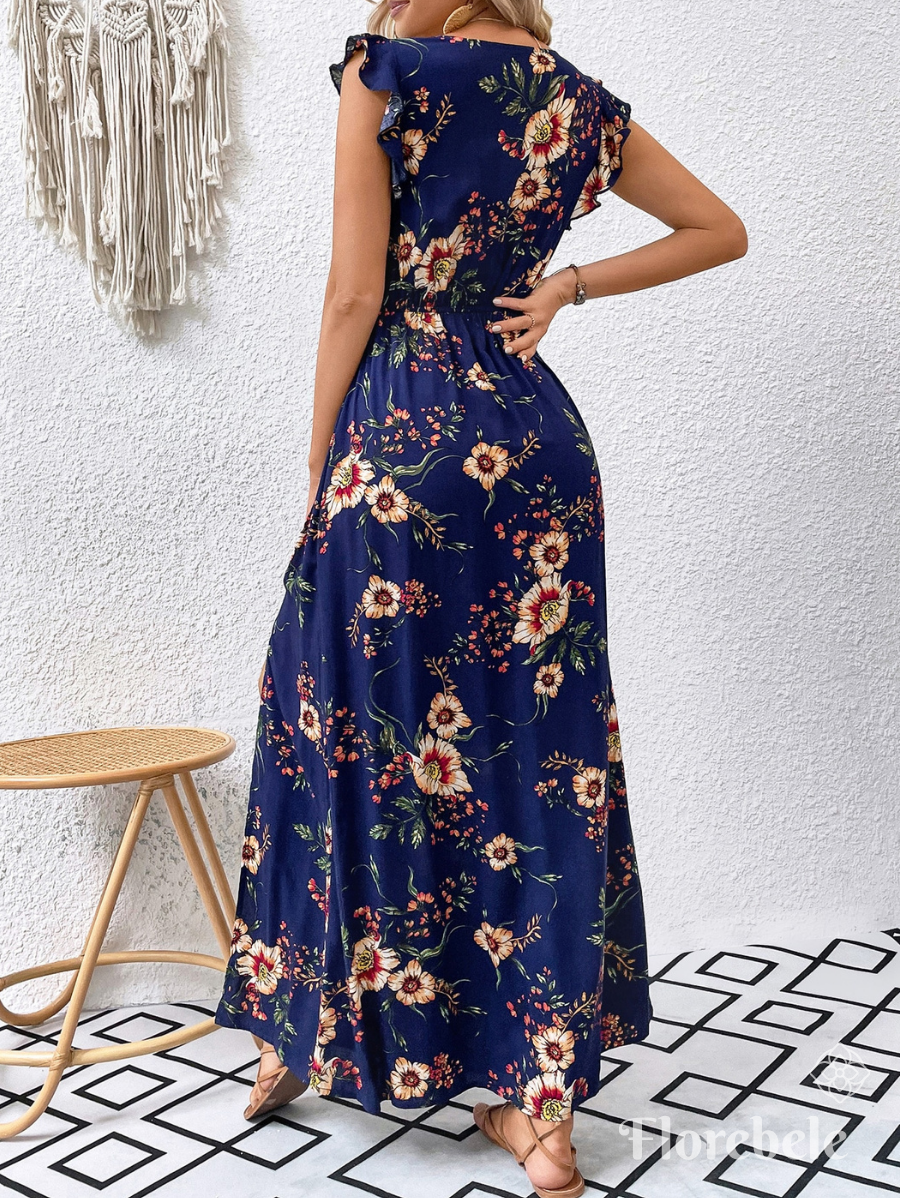 VESTIDO LARGO CON ESTAMPADO FLORAL