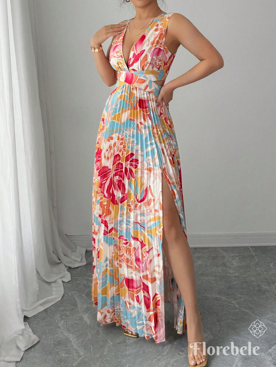 VESTIDO PLISADO ESTAMPADO