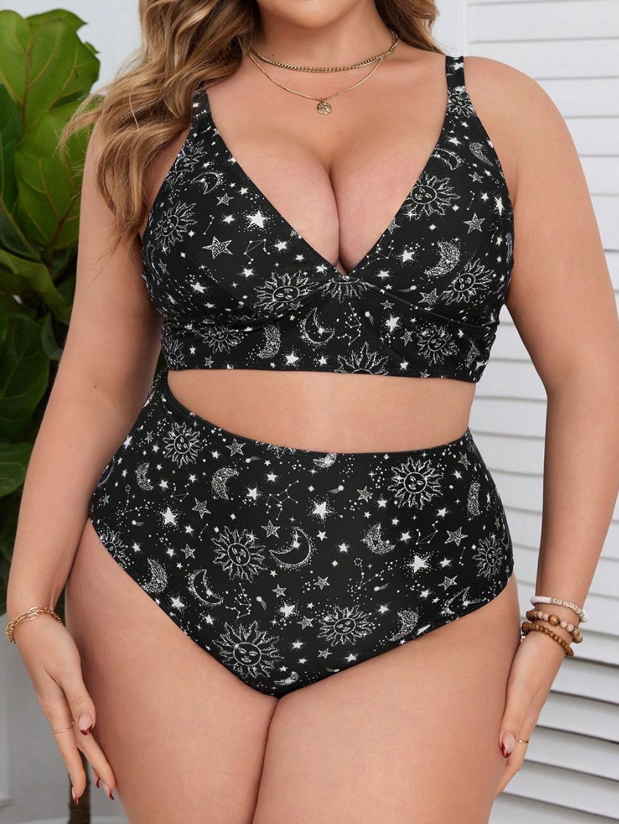 BIKINI CON ESTAMPADO DE ESTRELLAS Bikini Plus Size 22 Florebele 0XL 