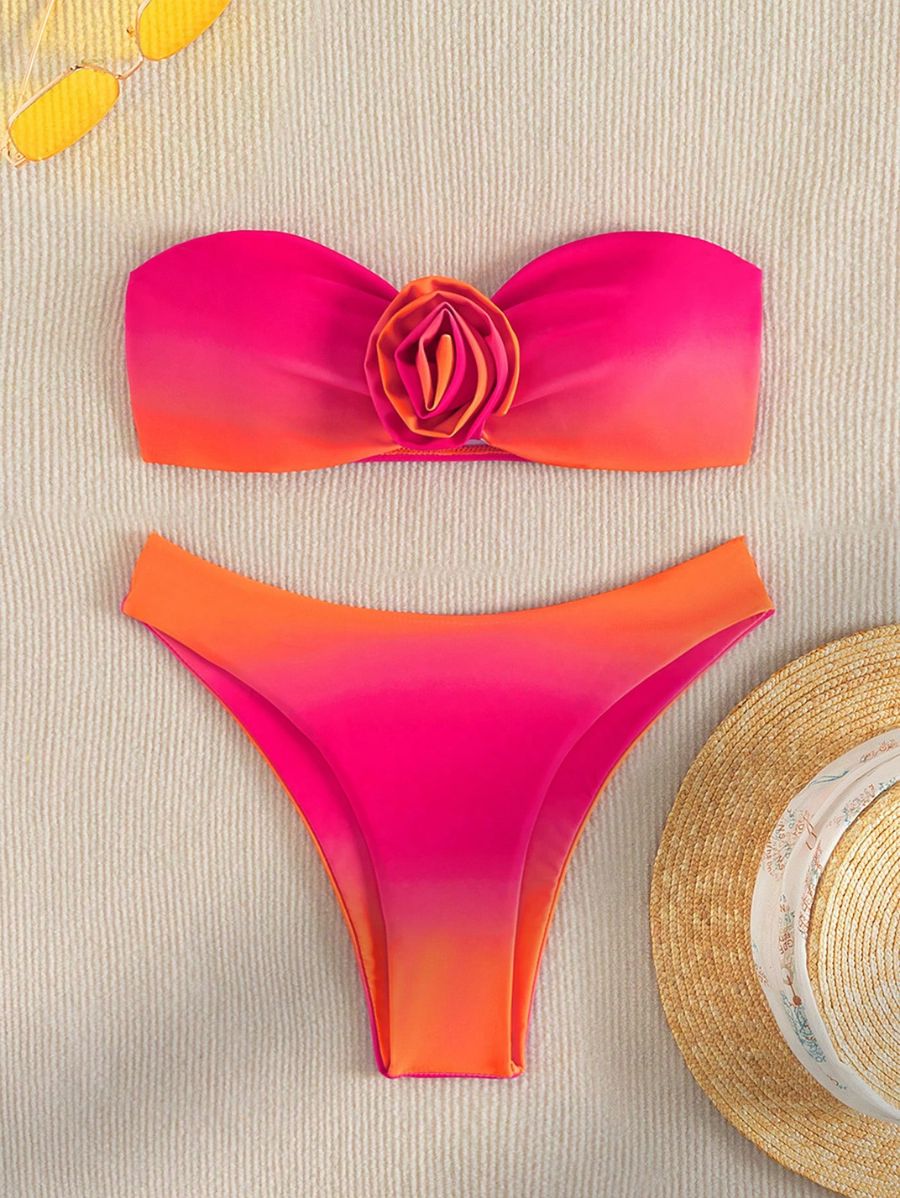 BIKINI CON ESTAMPADO DEGRADADO Y FLOR Bikini 04 Florebele XS 