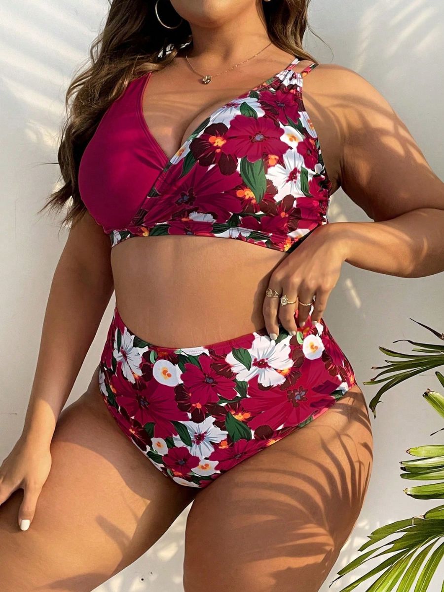 BIKINI CON ESTAMPADO FLORAL Y TIRANTES Bikini Plus Size 20 Florebele 