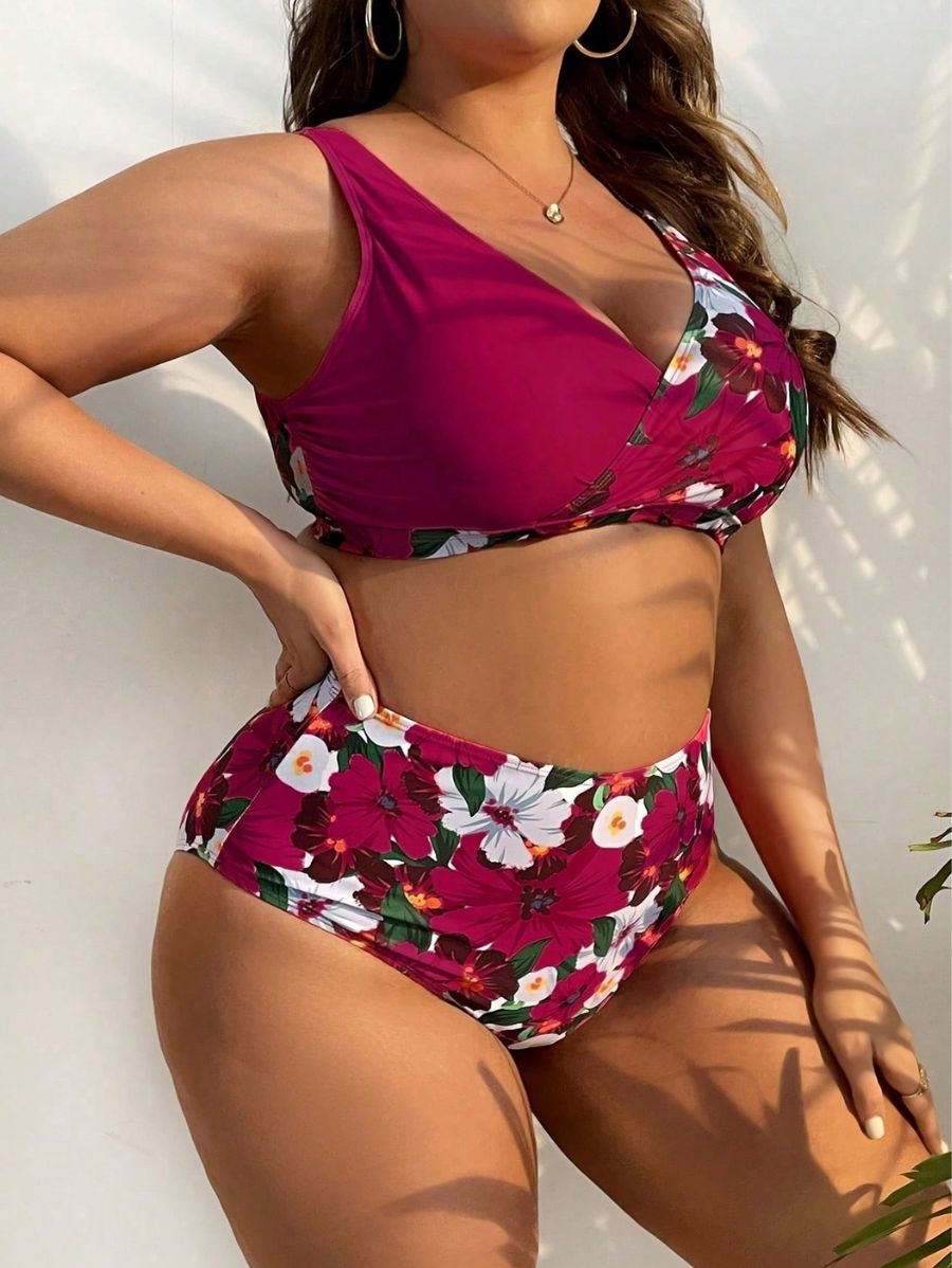 BIKINI CON ESTAMPADO FLORAL Y TIRANTES Bikini Plus Size 20 Florebele 
