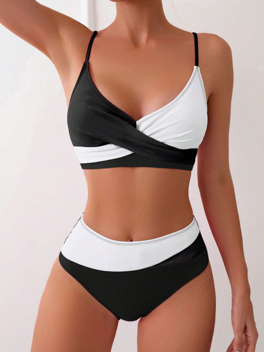 BIKINI DE BLOQUES DE COLOR CRUZADO Bikini 02 Florebele Blanco XS 