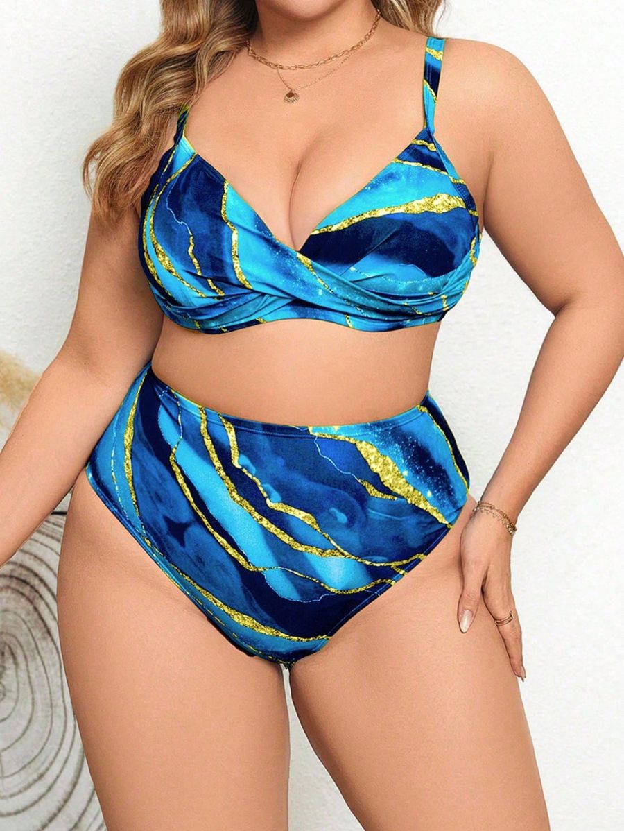 BIKINI ESTAMPADO PUSH UP Bikini Plus Size 18 Florebele Azul 0XL 