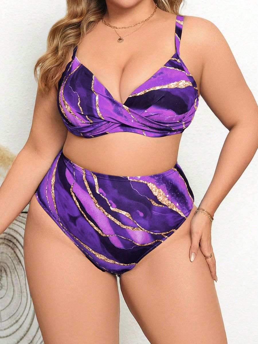BIKINI ESTAMPADO PUSH UP Bikini Plus Size 18 Florebele Violeta 0XL 